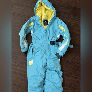 Arctix Blue and Yellow Hooded Snowsuit